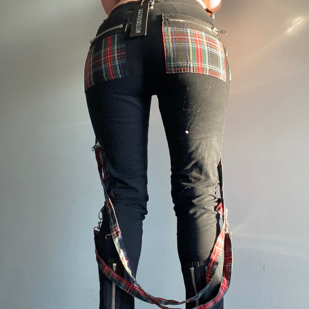 Dolls Kill Riot Squad Mixed Plaid Pants small